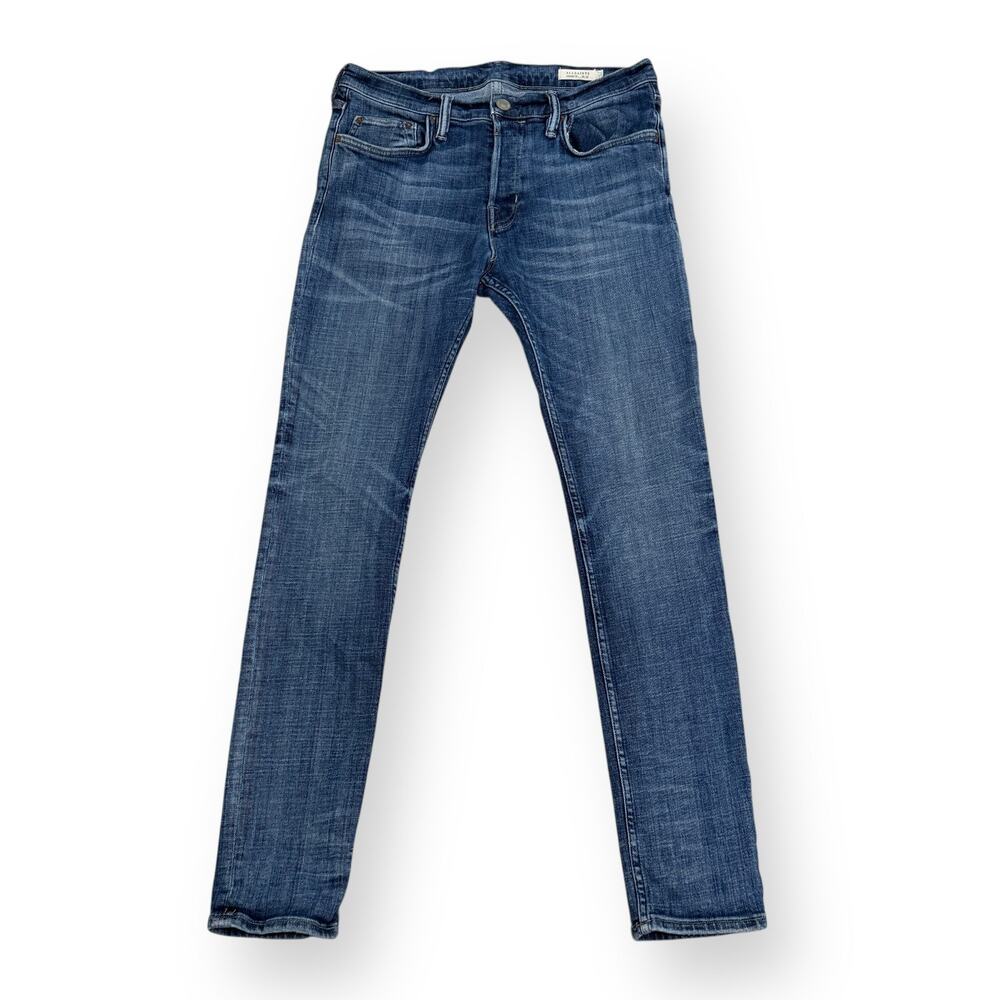 AllSaints Cigarette Skinny Jeans Mens 32x31 Medium Wash Distressed Blue *READ*